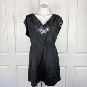 French Connection Silk Sequin Tie Waist Dress